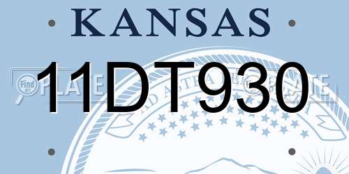 11DT930 Kansas License Plate