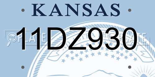 11DZ930 Kansas License Plate