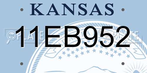 11EB952 Kansas License Plate