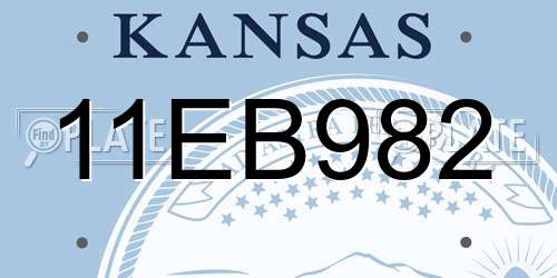 11EB982 Kansas License Plate