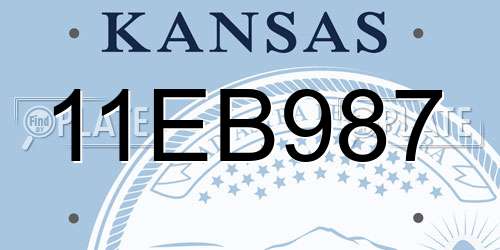11EB987 Kansas License Plate