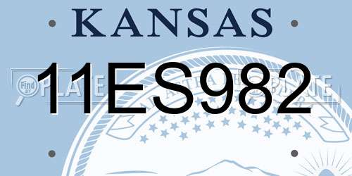 11ES982 Kansas License Plate