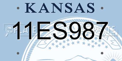 11ES987 Kansas License Plate