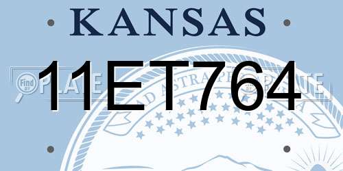 11ET764 Kansas License Plate