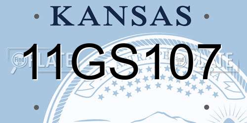 11GS107 Kansas License Plate