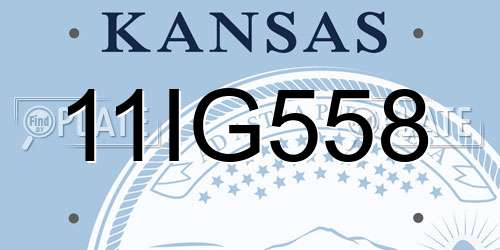 11IG558 Kansas License Plate