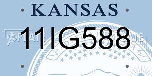 11IG588 Kansas License Plate
