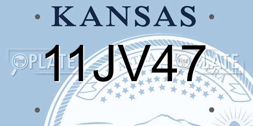 11JV47 Kansas License Plate