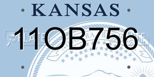 11OB756 Kansas License Plate
