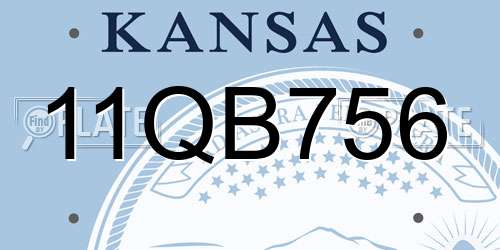 11QB756 Kansas License Plate
