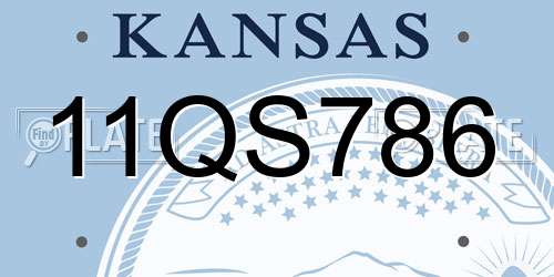 11QS786 Kansas License Plate