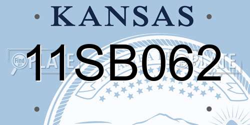 11SB062 Kansas License Plate