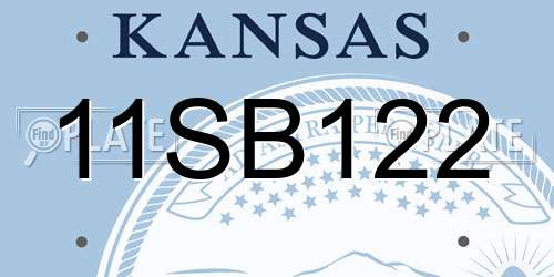 11SB122 Kansas License Plate