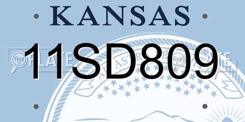 11SD809 Kansas License Plate