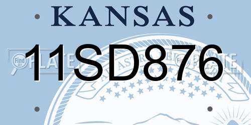 11SD876 Kansas License Plate