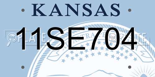 11SE704 Kansas License Plate