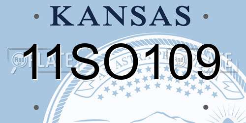 11SO109 Kansas License Plate