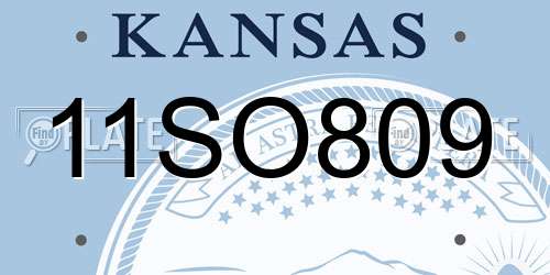 11SO809 Kansas License Plate