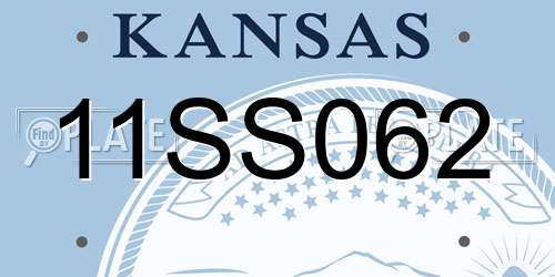 11SS062 Kansas License Plate