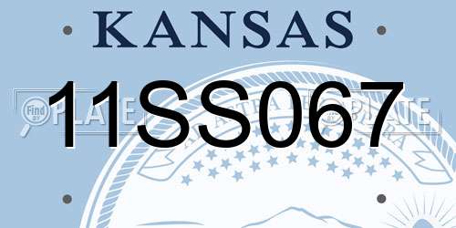 11SS067 Kansas License Plate