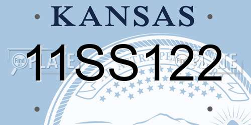 11SS122 Kansas License Plate