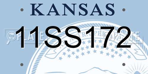 11SS172 Kansas License Plate