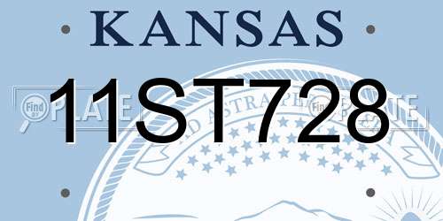 11ST728 Kansas License Plate