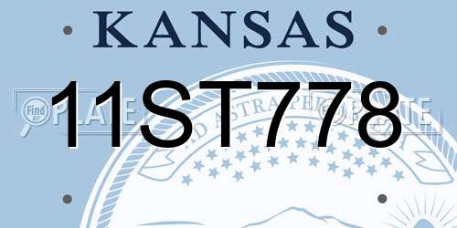 11ST778 Kansas License Plate