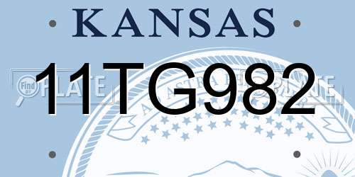 11TG982 Kansas License Plate