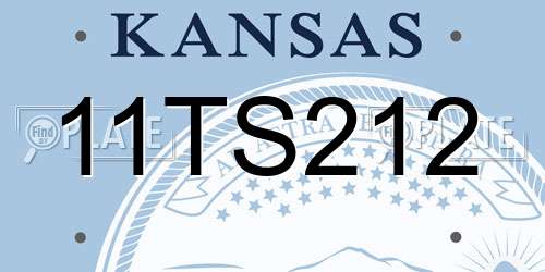 11TS212 Kansas License Plate