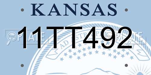 11TT492 Kansas License Plate