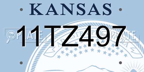 11TZ497 Kansas License Plate