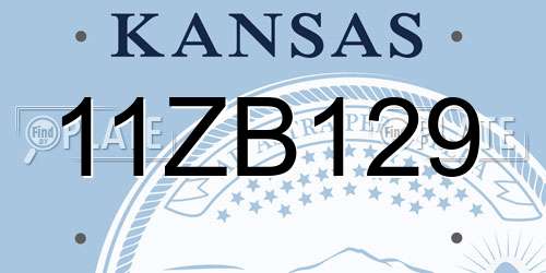 11ZB129 Kansas License Plate