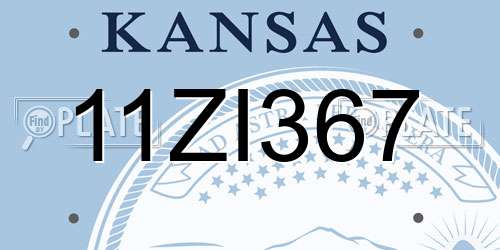 11ZI367 Kansas License Plate