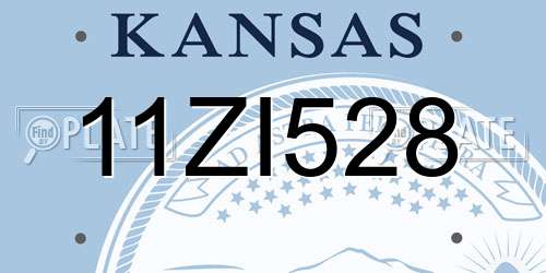 11ZI528 Kansas License Plate