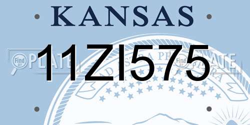 11ZI575 Kansas License Plate