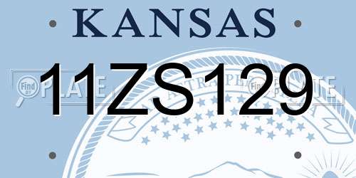 11ZS129 Kansas License Plate