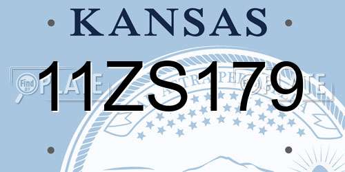11ZS179 Kansas License Plate