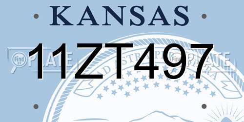 11ZT497 Kansas License Plate