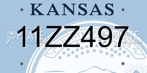11ZZ497 Kansas License Plate