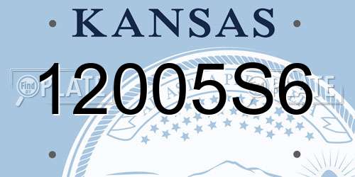 12005S6 Kansas License Plate