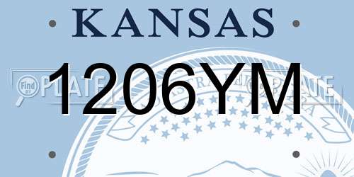 1206YM Kansas License Plate