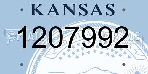 1207992 Kansas License Plate