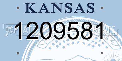 1209581 Kansas License Plate