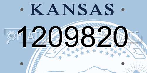 1209820 Kansas License Plate