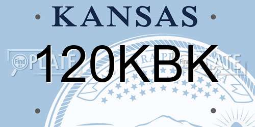 120KBK Kansas License Plate