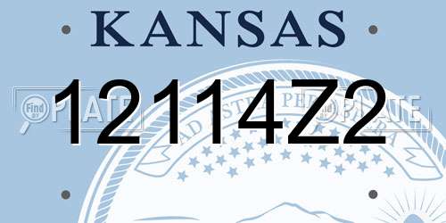 12114Z2 Kansas License Plate