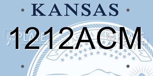 1212ACM Kansas License Plate