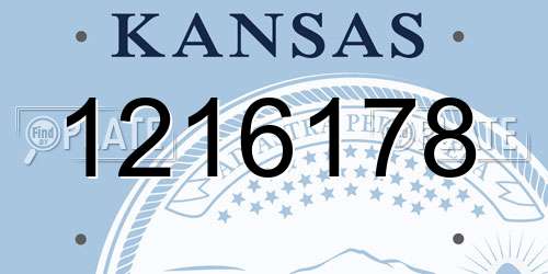 1216178 Kansas License Plate