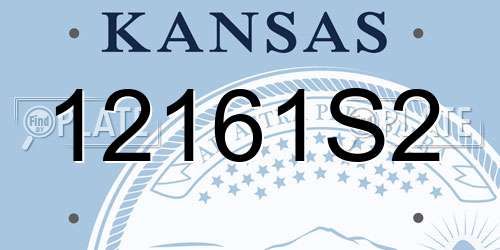 12161S2 Kansas License Plate